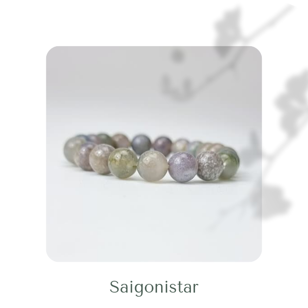 2109263 Trang sức phong thủy hộ mệnh vòng tay đá Thạch tủy Chalcedony thiên nhiên Saigonistar