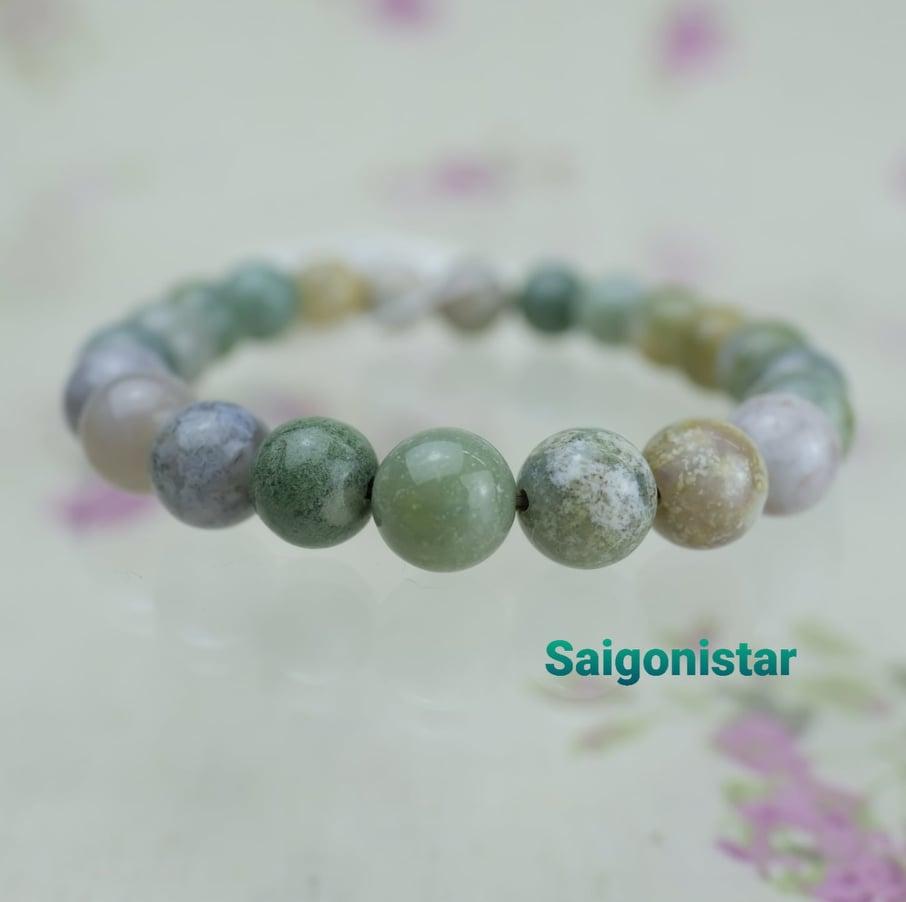 1912184 Trang Sức Đá Thiên Nhiên | Vòng Tay Đá Chalcedony | Saigonistar