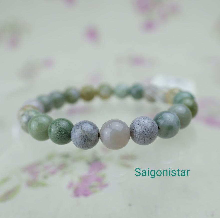1912184 Trang Sức Đá Thiên Nhiên | Vòng Tay Đá Chalcedony | Saigonistar