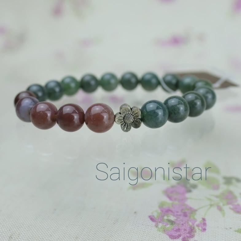 1912203 Trang Sức Đá Thiên Nhiên | Vòng Tay Đá Chalcedony | Saigonistar