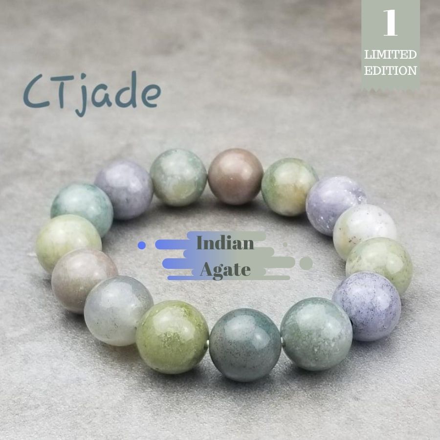 Trang Sức Phong Thủy Hộ Mệnh Bình An 1911061 | Vòng Tay Đá Chalcedony Thiên nhiên 12ly | Saigonistar