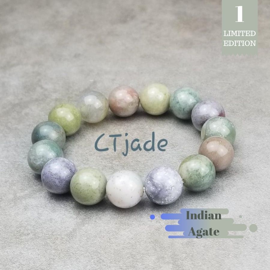 Trang Sức Phong Thủy Hộ Mệnh Bình An 1911061 | Vòng Tay Đá Chalcedony Thiên nhiên 12ly | Saigonistar