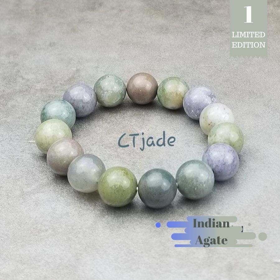 Trang Sức Phong Thủy Hộ Mệnh Bình An 1911061 | Vòng Tay Đá Chalcedony Thiên nhiên 12ly | Saigonistar