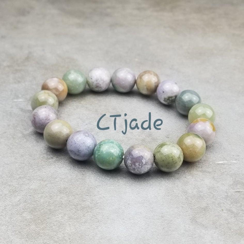 Trang Sức Phong Thủy Hộ Mệnh Bình An 1911039 | Vòng Tay Đá Chalcedony Thiên Nhiên | Saigonistar |