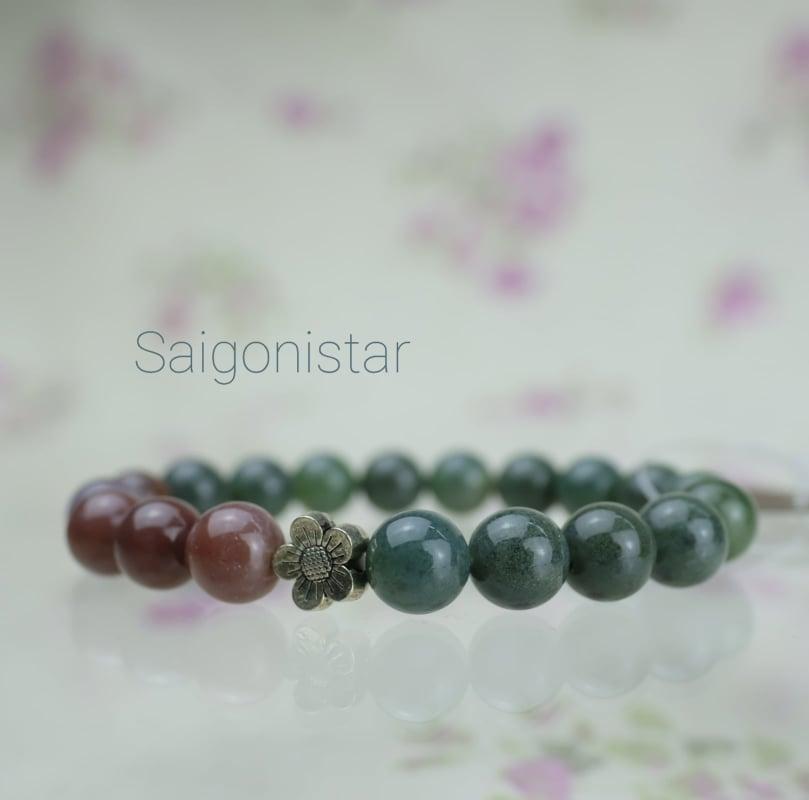 1912203 Trang Sức Đá Thiên Nhiên | Vòng Tay Đá Chalcedony | Saigonistar