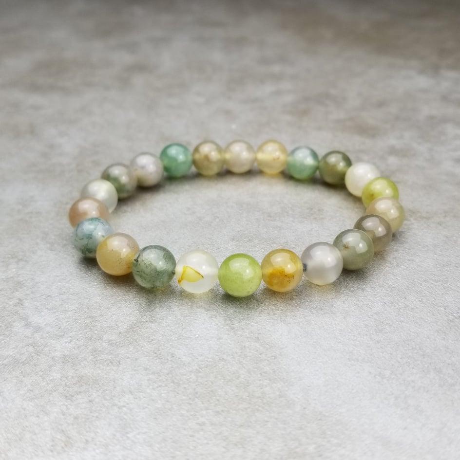 Vòng Tay 1910304 Đá Chalcedony Saigonistar, thêm ưu đãi cho cộng đồng thiền minh tâm, Golden taitai healing