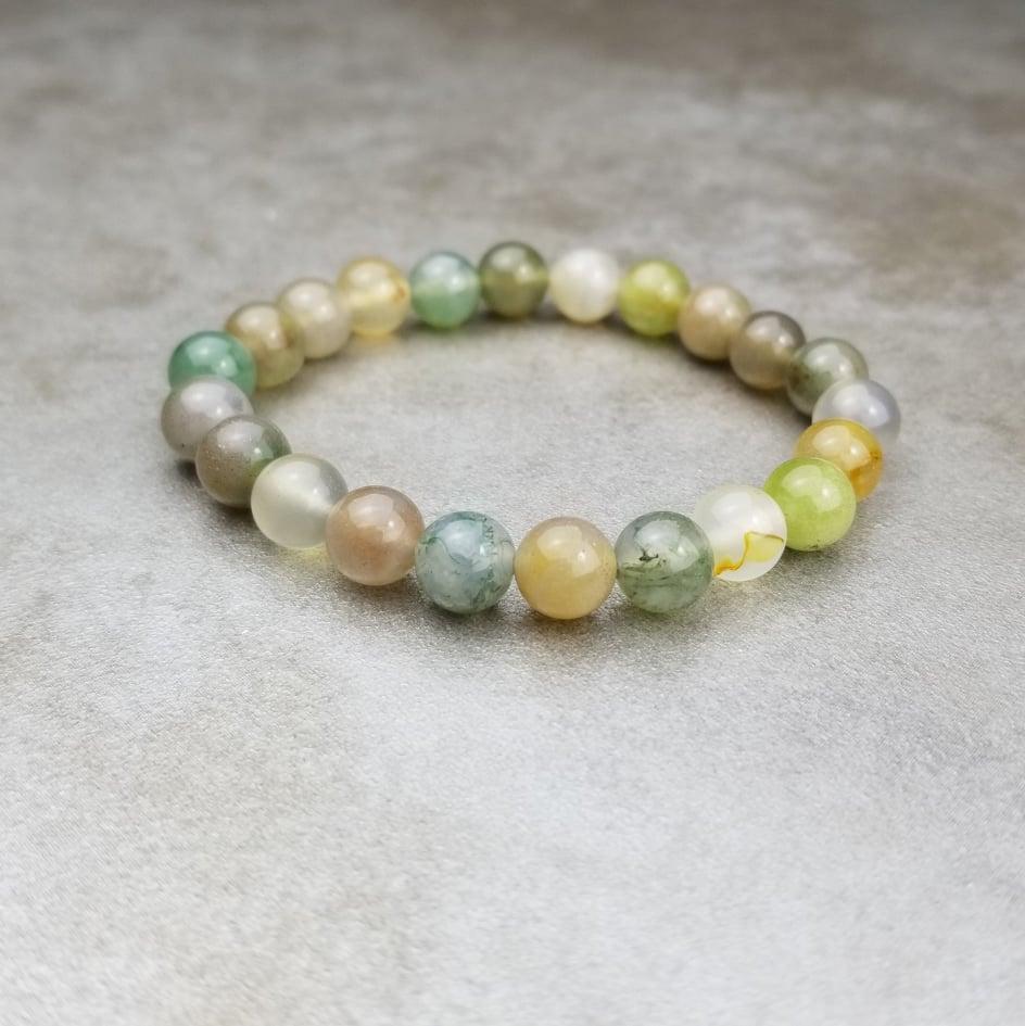 Vòng Tay 1910304 Đá Chalcedony Saigonistar, thêm ưu đãi cho cộng đồng thiền minh tâm, Golden taitai healing