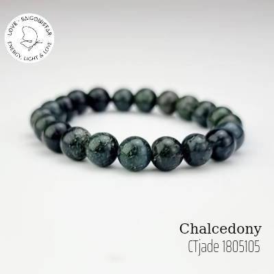 1805105 Chuỗi tay hộ mệnh bình an đá Chalcedony 8ly, Saigonistar