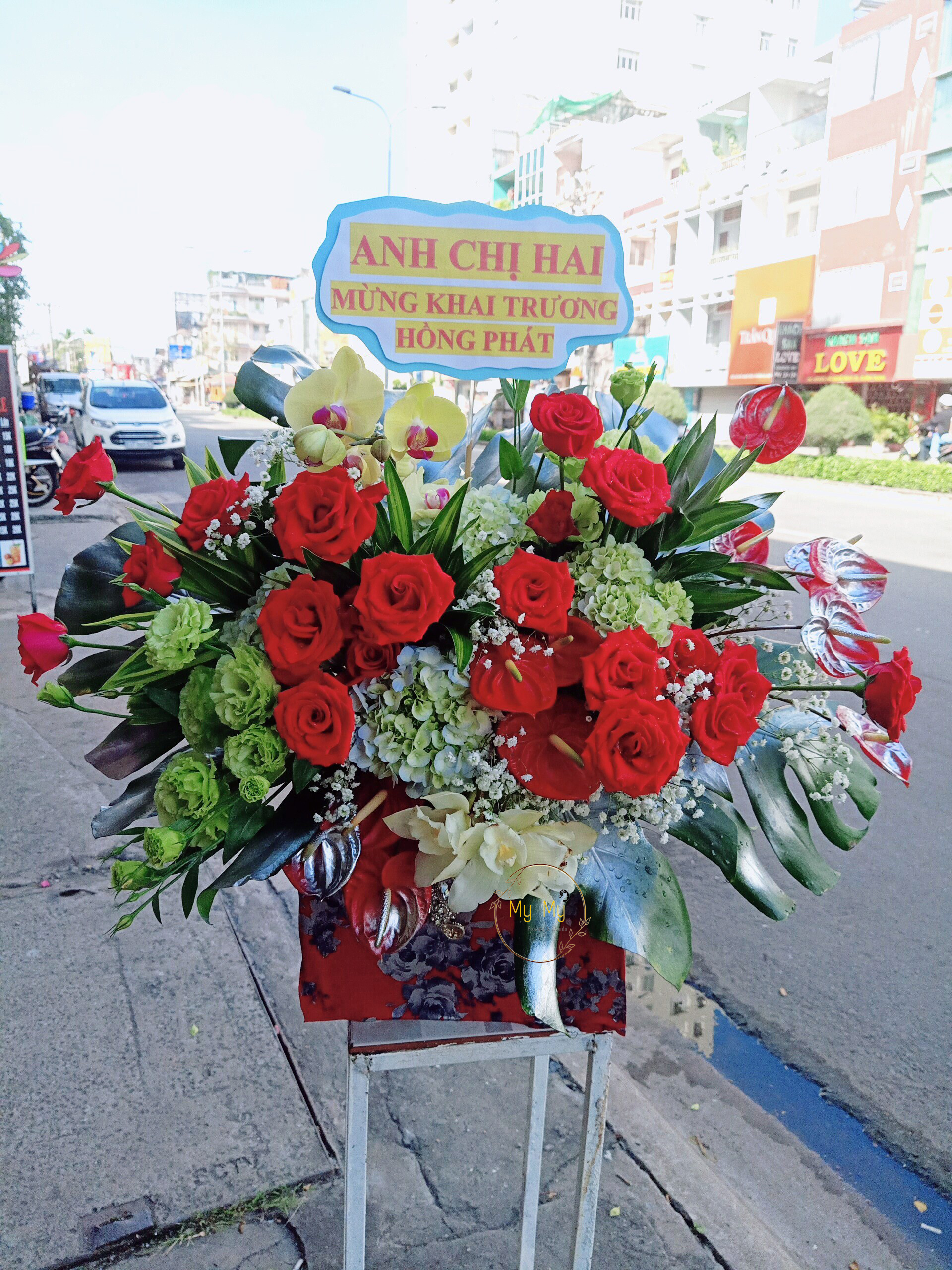 Hoa mừng khai trương mẫu 107