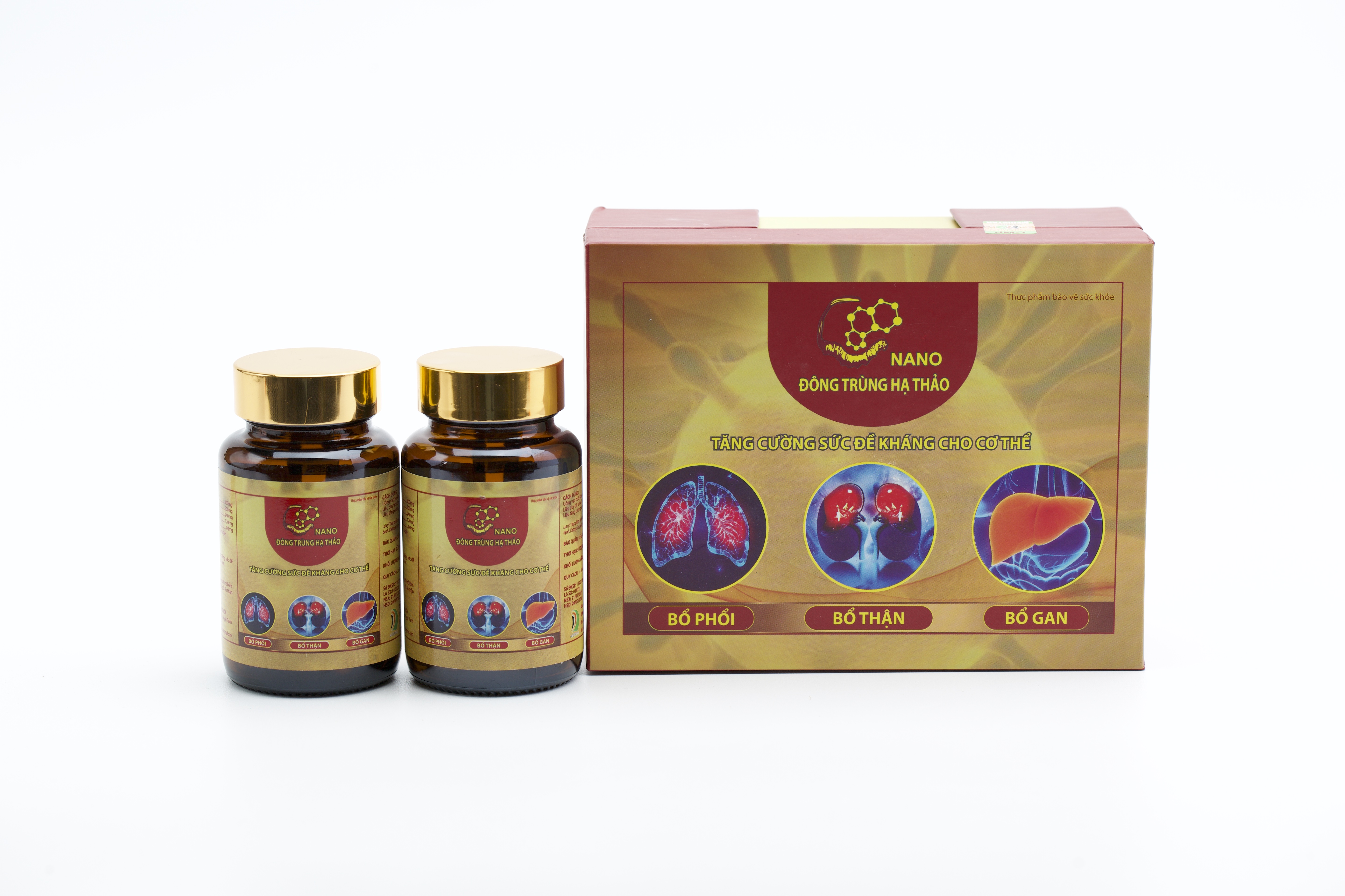 Nano Đông trùng hạ thảo 3 Bổ Gan - Thận  - Phổi Hộp 60 viên