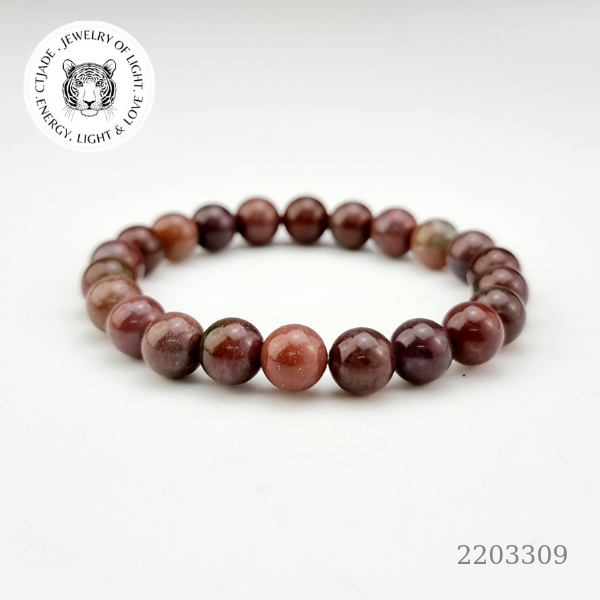 2203309 Chuỗi tay hộ mệnh bình an đá Chalcedony 8ly6,