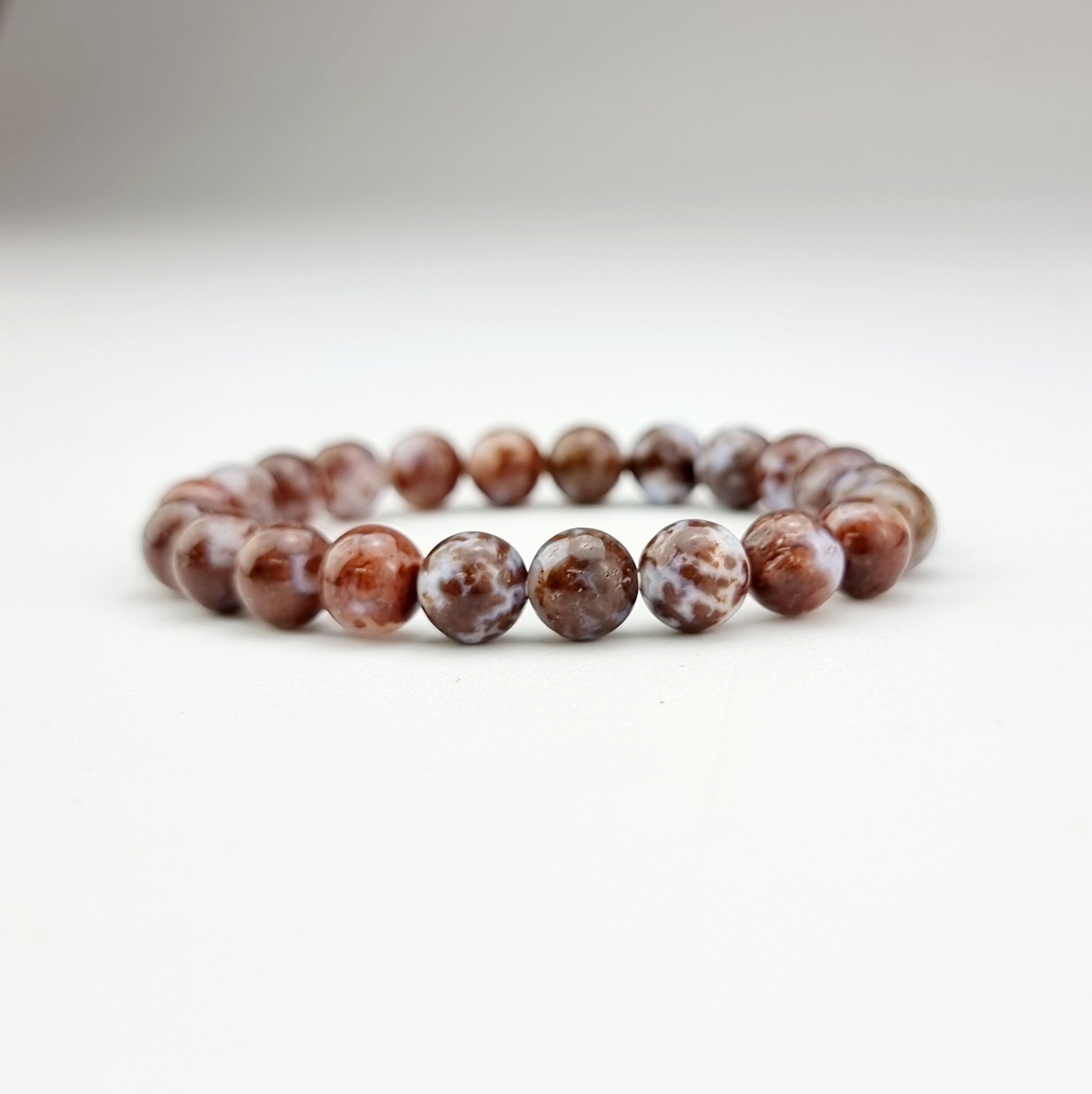 2203297 Chuỗi tay hộ mệnh bình an đá Jasper Thiên Nhiên 