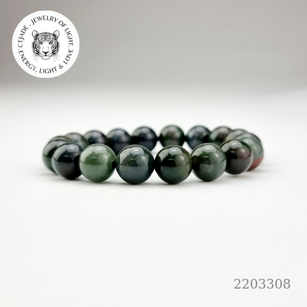 2203308 Chuỗi tay hộ mệnh bình an đá Chalcedony thiên nhiên CTJade