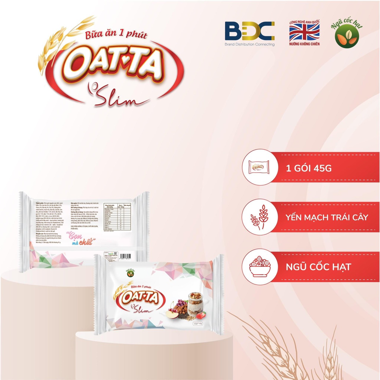 Ngũ cốc giảm cân Oatta Slim 45g (10 gói)