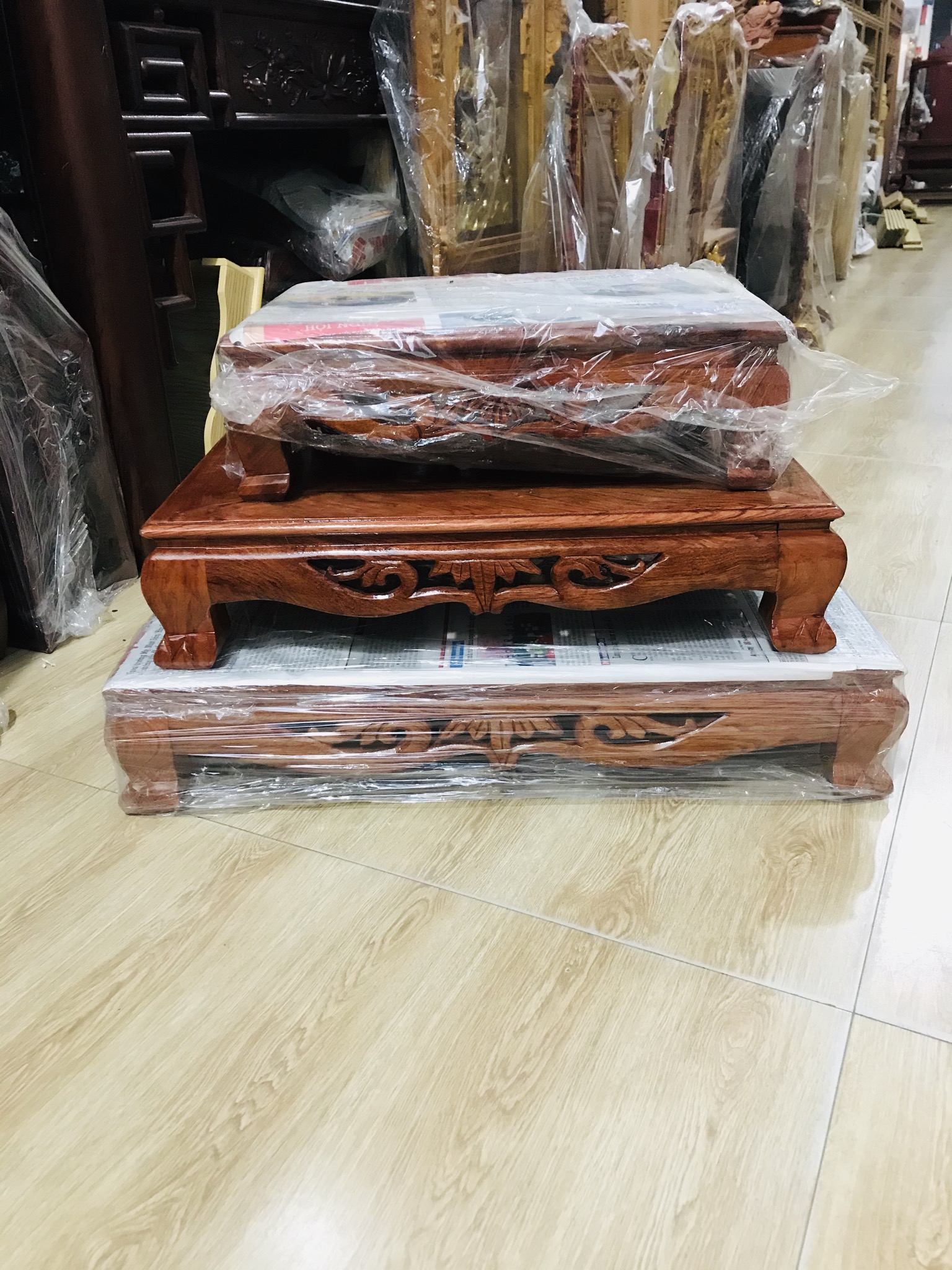 Bàn ô sin, bàn trà, mâm vuông gỗ hương 20*30