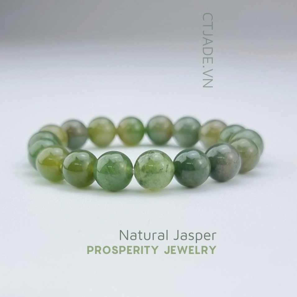 2205064 Chuỗi hạt, vòng tay hộ mệnh đá Jasper thiên nhiên CTjade