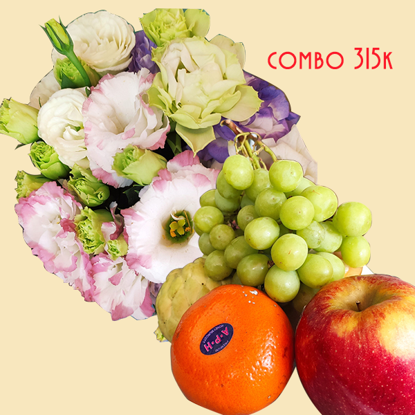 Combo trái cây và hoa cát tường