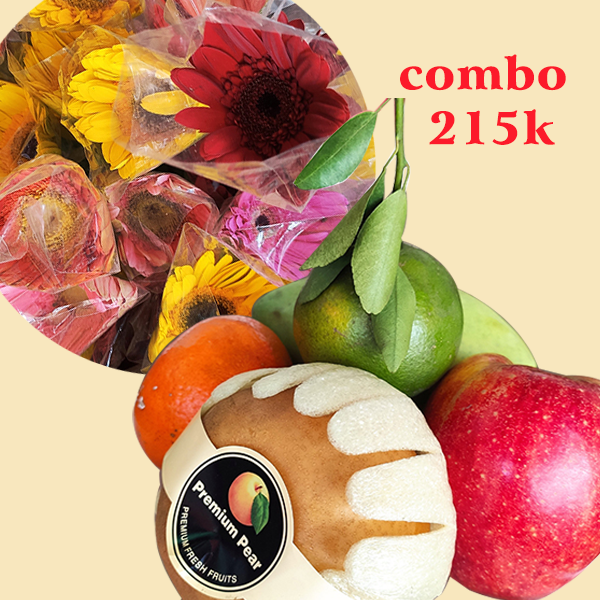 Combo trái cây và hoa đồng tiền