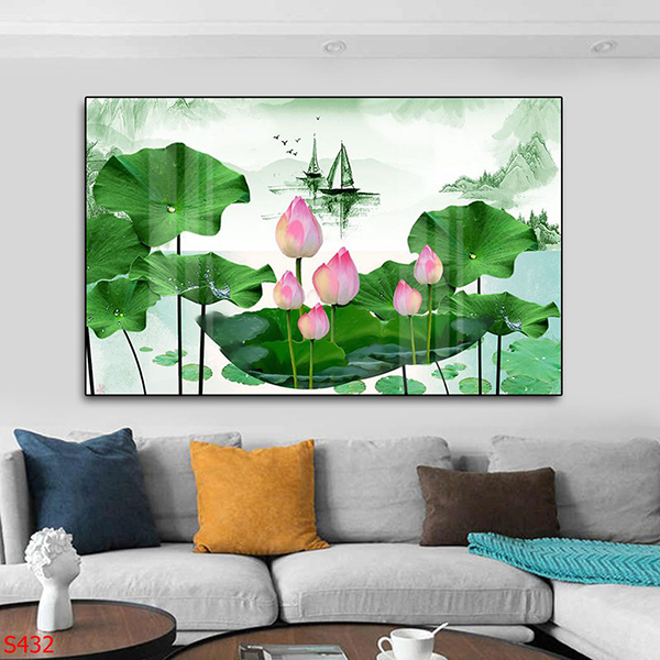 Tranh Treo Tường 3D Hoa Sen Ý HSD1,50x100