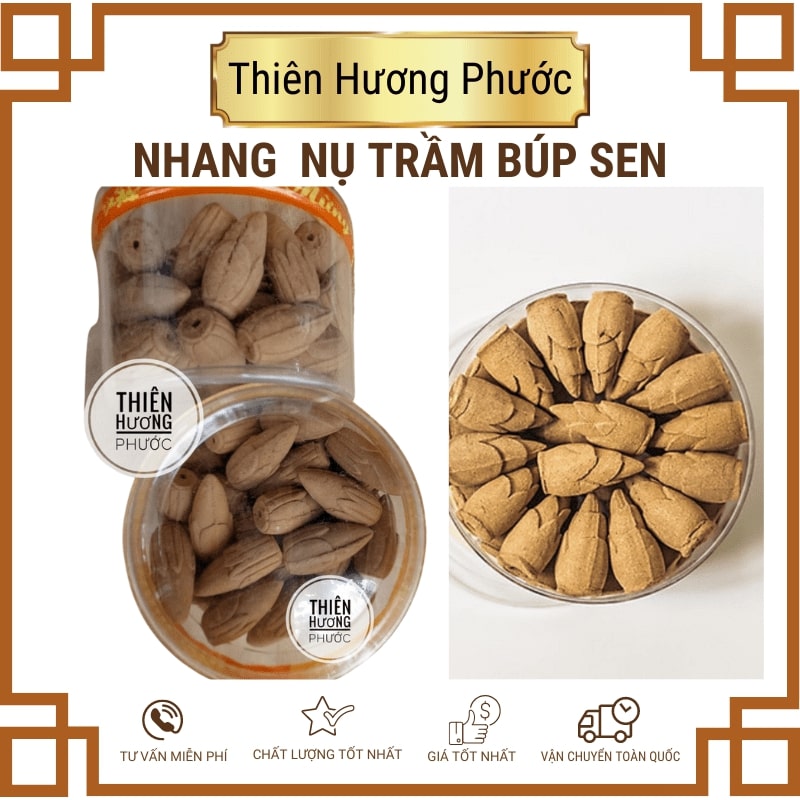 Nhang viên trầm hương búp sen