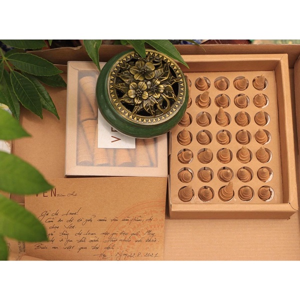 Bộ 2 hộp trầm xông Bình An - Bộ nụ trầm Huế làm quà tặng, xông nhà