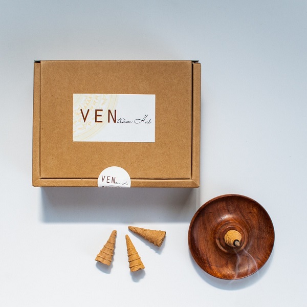 Bộ 2 sản phẩm 1 ốp nhang 38cm và 1 hộp nụ trầm cao cấp 35 viên, trầm hương thiên nhiên xông nhà, thờ cúng