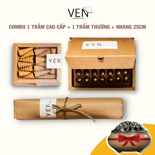 Combo nhang và trầm tự nhiên Phúc Lộc làm quà tặng biếu may mắn, phong thuỷ [Bộ 3 sản phẩm]
