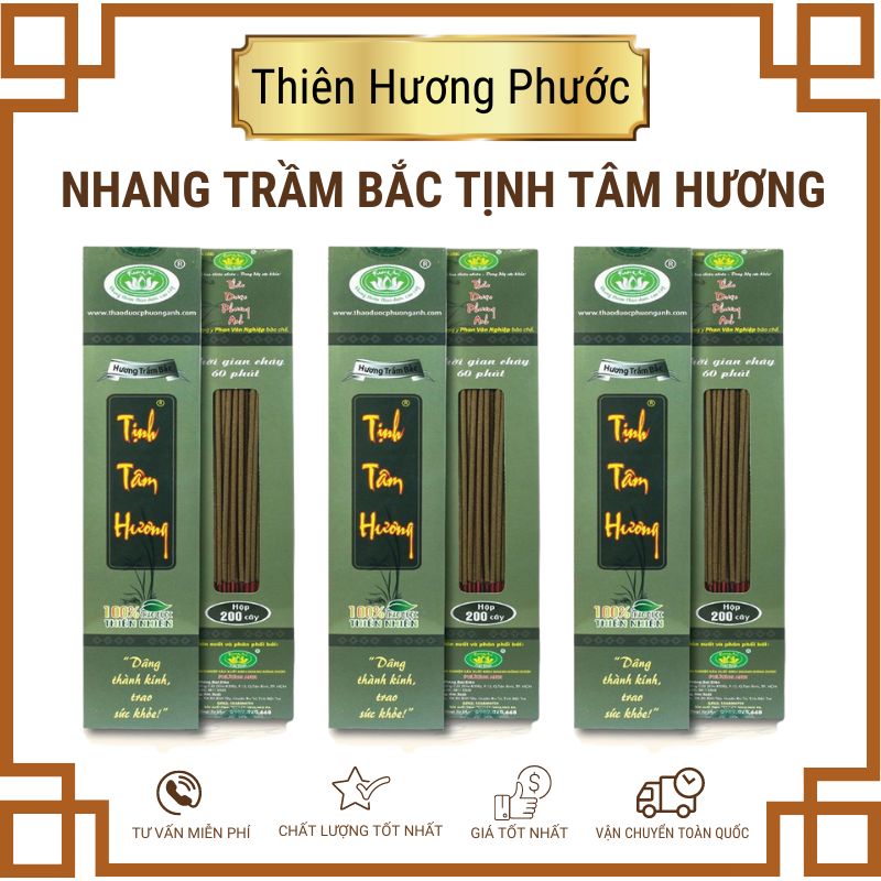 Nhang trầm bắc Tịnh tâm hương 200 cây 40cm