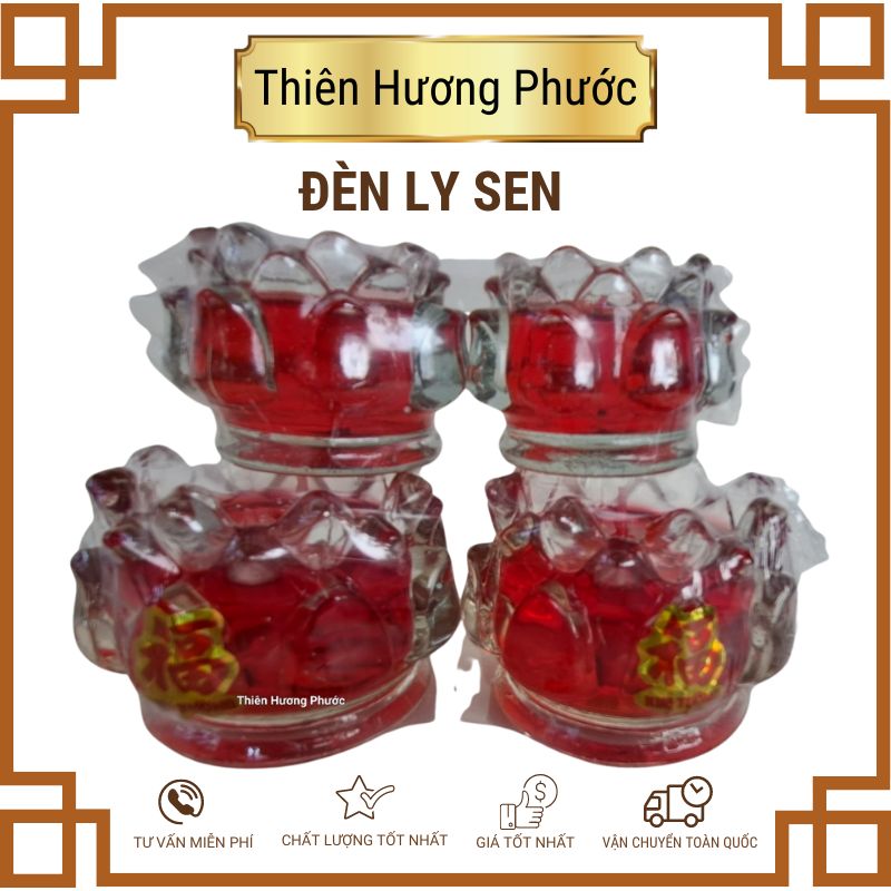 Đèn ly rượu ngũ sắc bộ 5 ly