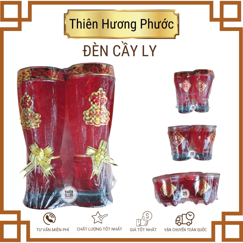 Đèn ly rượu ngũ sắc bộ 5 ly