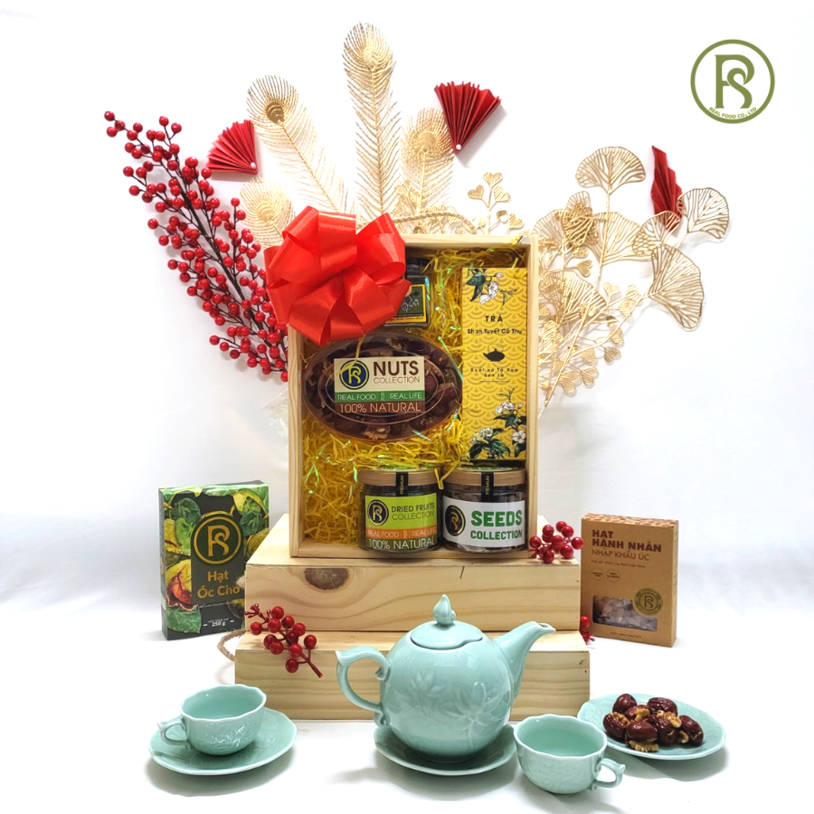 Hộp Quà Gỗ 5 Món (Tặng kèm bao lì xì)