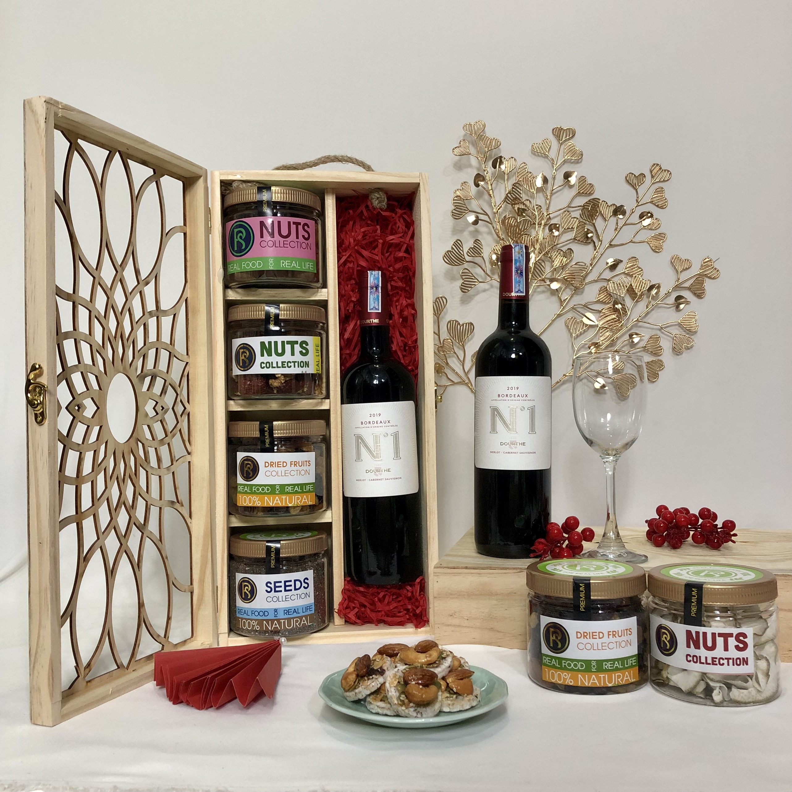 Hộp Quà Tết Crystal 5 Món (Tặng kèm bao lì xì)