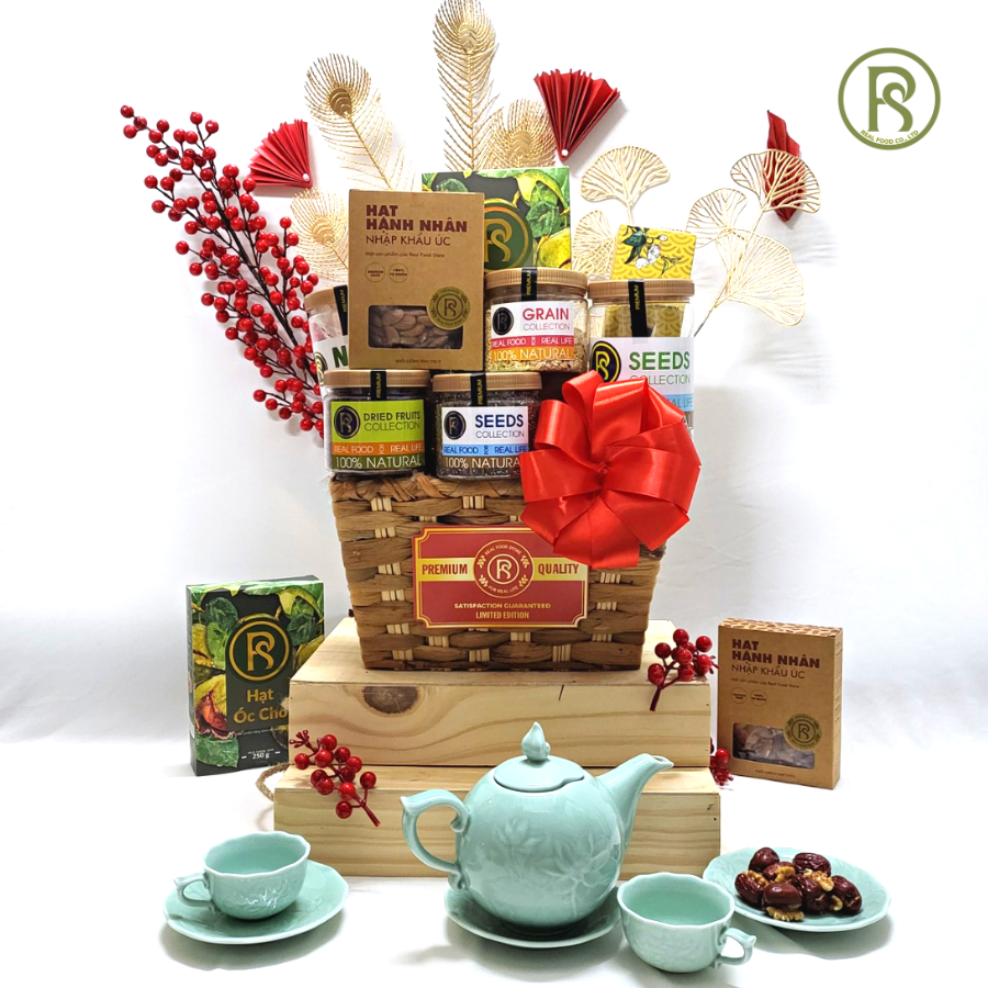 Giỏ Quà Tết Sức Khoẻ 8 Món (tặng kèm bao lì xì)