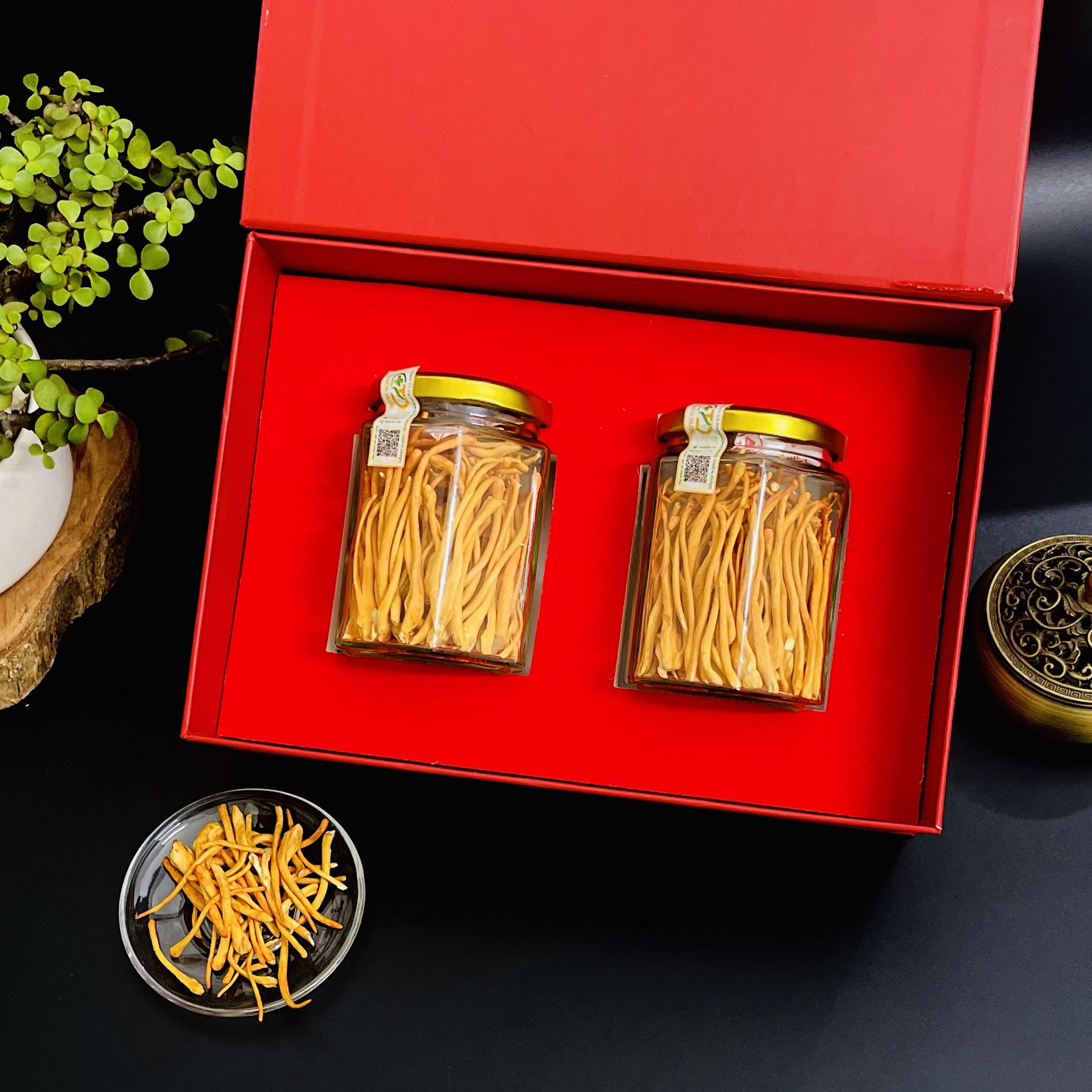 Đông trùng hạ thảo Quả thể khô sấy lạnh Hộp 20 gr