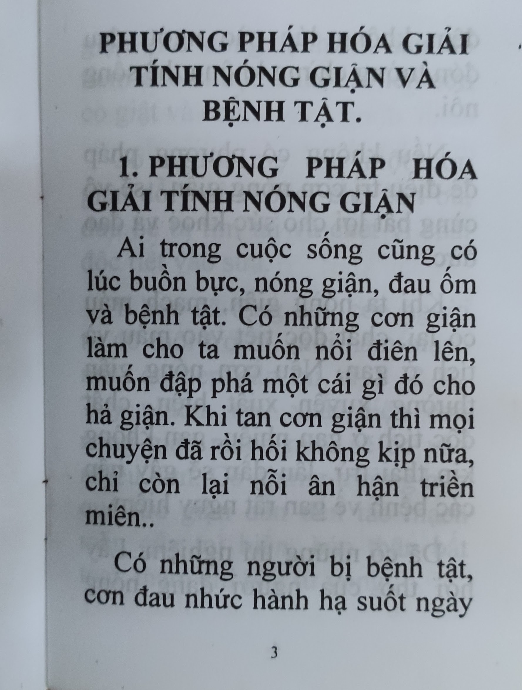 Phương pháo hoá giải tính nóng giận và bệnh tật