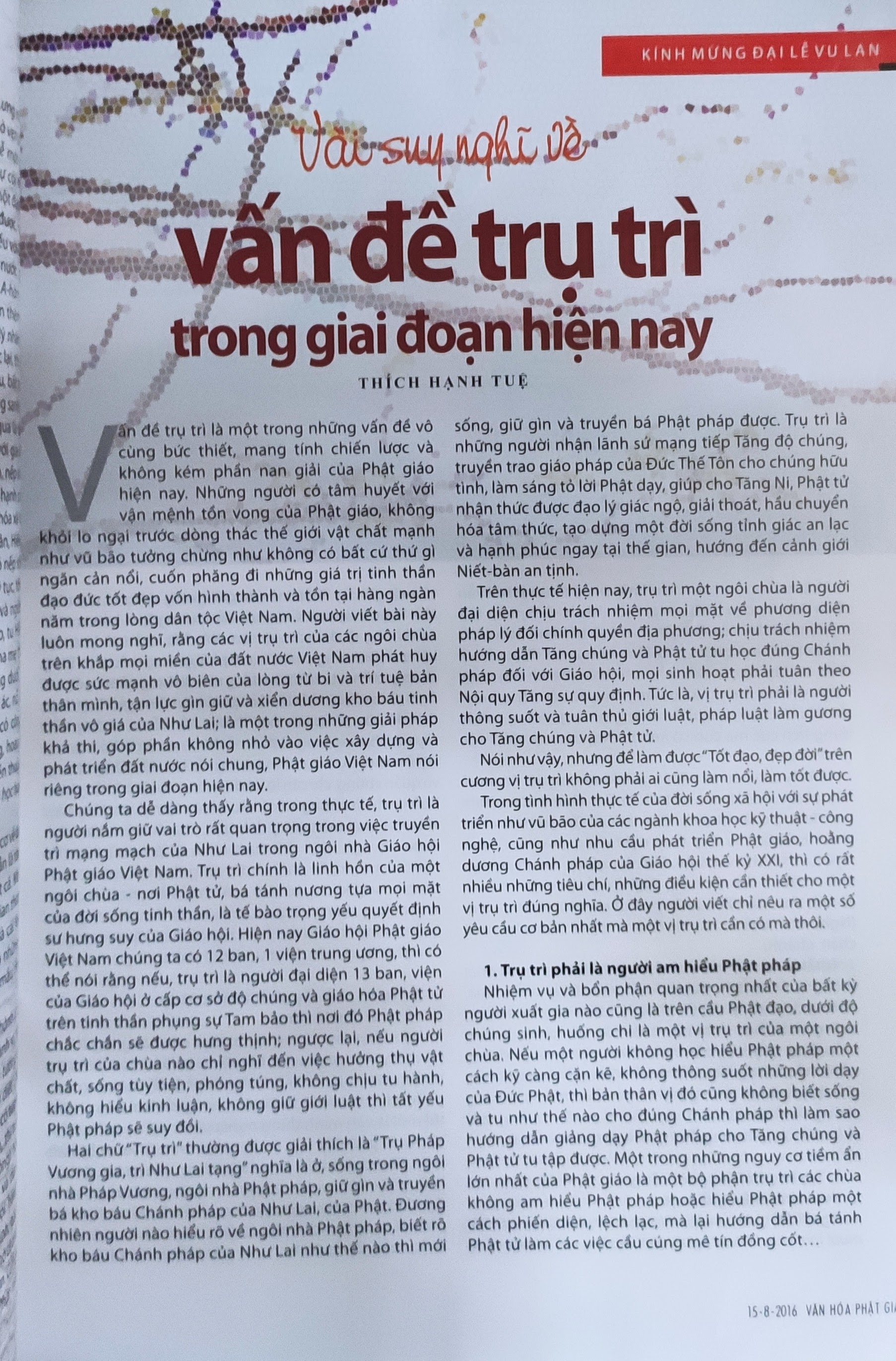 Văn hoá Phật giáo (số đặc biệt)