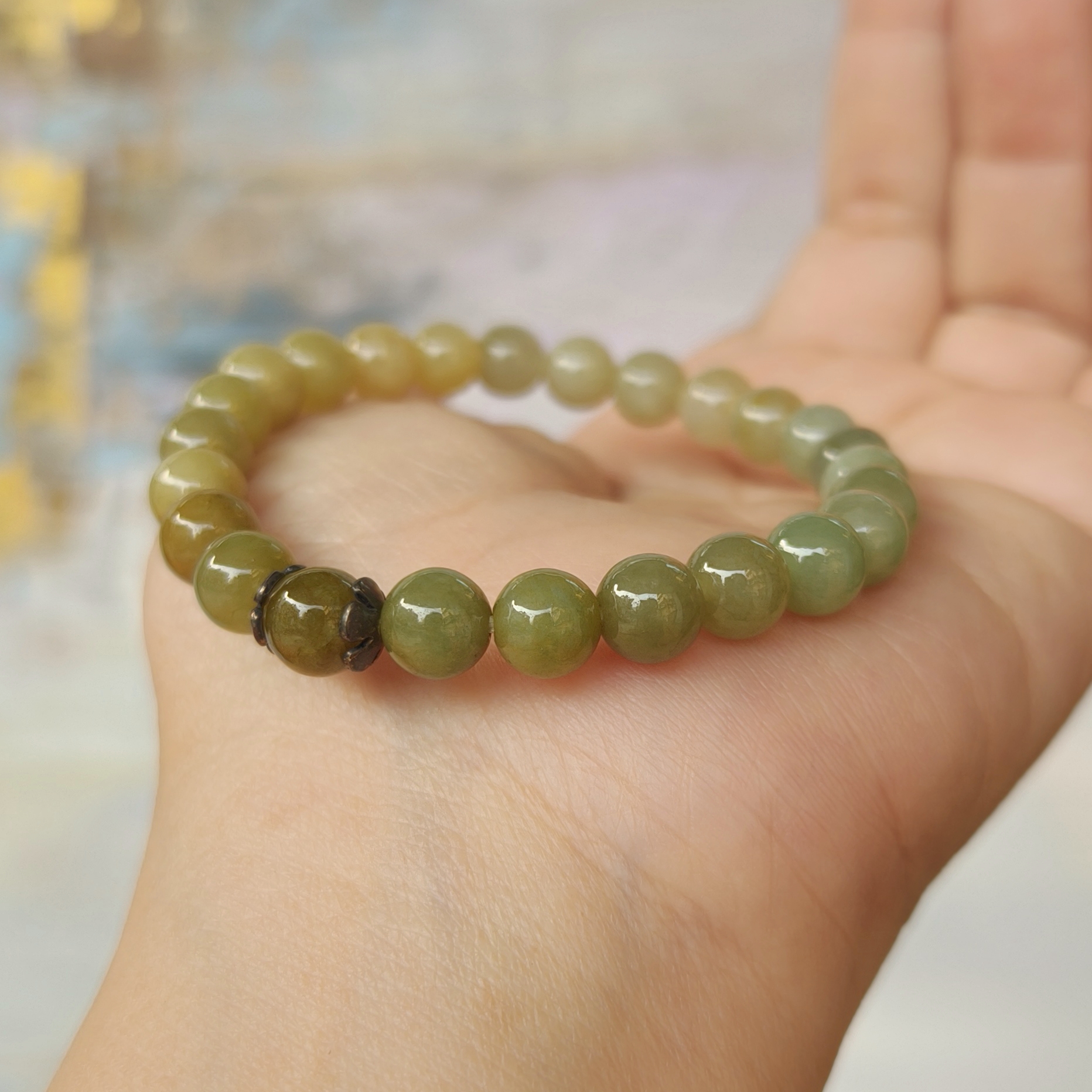 2205068 Vòng tay hộ mệnh ngọc cẩm thạch Miến Điện thiên nhiên CTjade