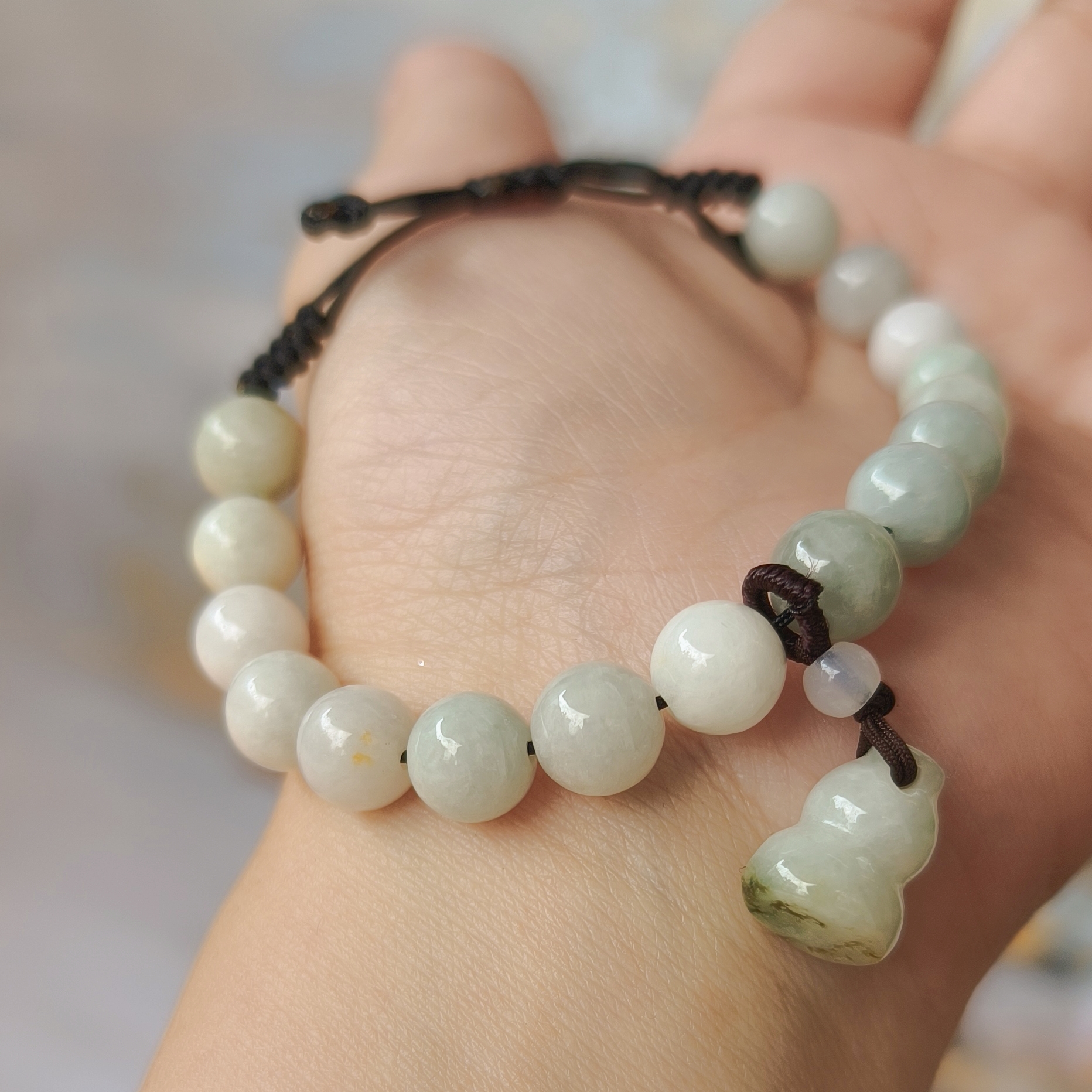 250408 Chuỗi hạt bình an đá cẩm thạch thiên nhiên CTjade 