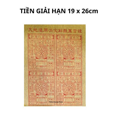 Tiền giải hạn 19cmx26cm vàng mã